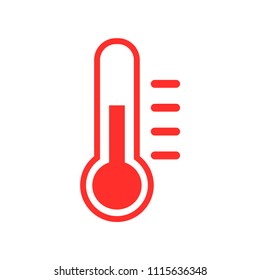 thermometer icon, hot temperature sign