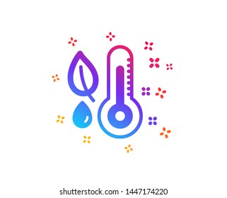 Thermometer icon. Humidity and leaf sign. Moisture symbol. Dynamic shapes. Gradient design thermometer icon. Classic style. Vector