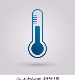 Thermometer icon. The illustration on gray background