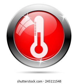 Thermometer icon. Internet button on white background. 
