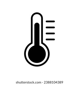 Thermometer icon isolate white background vector stock illustration.
