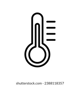 Thermometer icon isolate white background vector stock illustration.