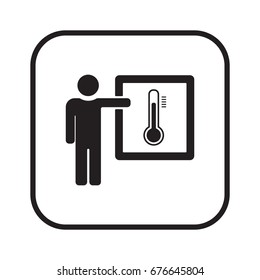 Thermometer icon,  isolated. Flat design.