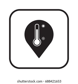 Thermometer icon,  isolated. Flat design.