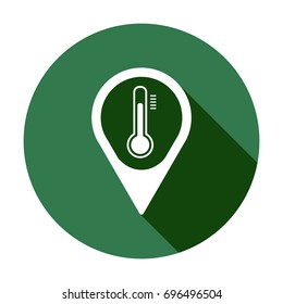 Thermometer icon,  isolated. Flat design.