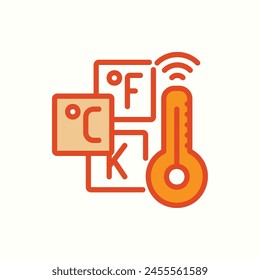 Thermometersymbol, isoliertes Symbol im hellen Hintergrund, ideal für Website, Blog, Logo, Grafikdesign, Social Media, UI, mobile App
