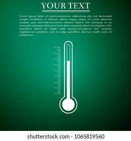 Thermometer icon isolated on green background. Flat design. Vector Illustration