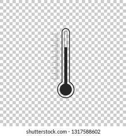 Thermometer icon isolated on transparent background. Flat design. Vector Illustration