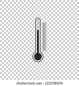Thermometer icon isolated on transparent background. Flat design. Vector Illustration