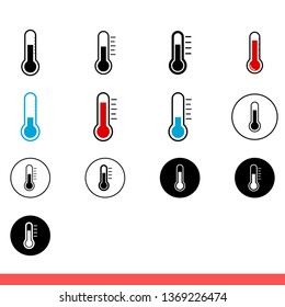 Thermometer icon isolated on white background, temperature vector for web or mobile
