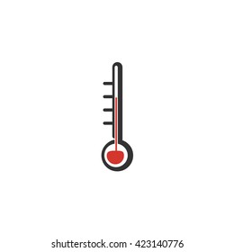 Thermometer icon isolated on a white background. Logo silhouette design template. Simple symbol concept in flat style. Abstract sign, pictogram for web, mobile and infographics - stock vector