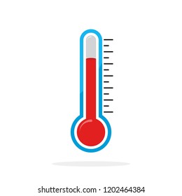 Thermometer icon isolated. Vector illustration. Colored thermometer in flat style