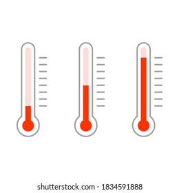 Thermometer icon isolated. Vector illustration. Set of colored thermometer in flat style