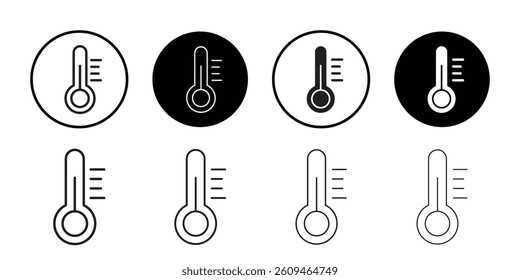 Thermometer icon Line Art Logo set