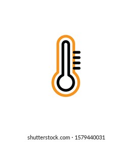 Thermometer icon. Line design template