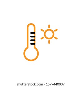 Thermometer icon. Line design template
