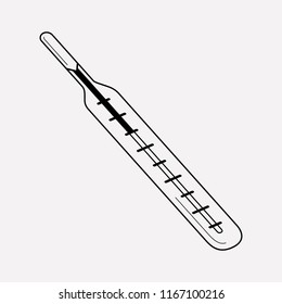Thermometer icon line element. Vector illustration of thermometer icon line isolated on clean background for your web mobile app logo design.