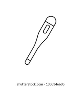 Thermometer icon of line style  isolated on white background