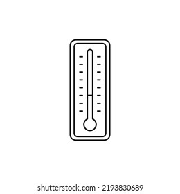 Icono del termómetro en el icono de estilo de línea, aislado en el fondo blanco
