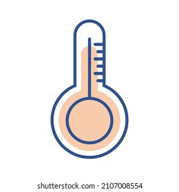 thermometer icon lineal color. simple vector logo illustration.
