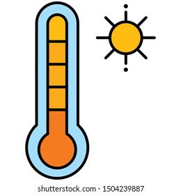 Thermometer icon lineal color vector illustration 