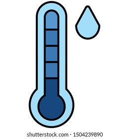 Thermometer icon lineal color vector illustration 