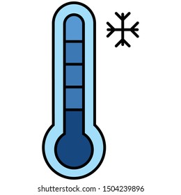 Thermometer icon lineal color vector illustration 