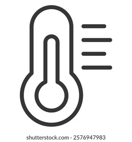 Thermometer Icon Lineal Style Vector Illustration