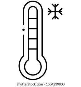 Thermometer icon lineal vector illustration 