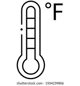 Thermometer icon lineal vector illustration 
