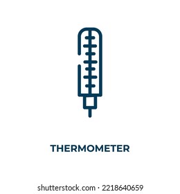 Thermometer icon. Linear vector illustration. Outline thermometer icon vector. Thin line symbol for use on web and mobile apps, logo, print media.