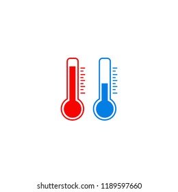 Thermometer Icon Measuring Hot Cold Temperature Stock Vector (royalty 