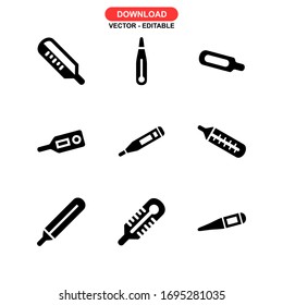 thermometer icon or logo isolated sign symbol vector illustration - Collection of high quality black style vector icons
