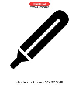 thermometer icon or logo isolated sign symbol vector illustration - high quality black style vector icons
