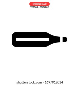 icono termómetro o logotipo símbolo de signo aislado ilustración vectorial - iconos vectoriales de estilo negro de alta calidad
