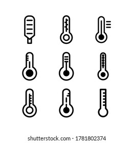 Thermometer-Symbol oder -Logo einzeln auf Zeichen, Vektorgrafik - Sammlung von hochwertigen Vektorsymbol in schwarzem Stil
