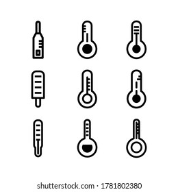 Icono del termómetro o logotipo símbolo de signo aislado ilustración vectorial - Colección de iconos vectoriales de estilo negro de alta calidad
