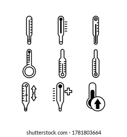 Icono del termómetro o logotipo símbolo de signo aislado ilustración vectorial - Colección de iconos vectoriales de estilo negro de alta calidad

