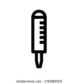 Icono de termómetro o logotipo símbolo de signo aislado ilustración vectorial - iconos vectoriales de estilo negro de alta calidad
