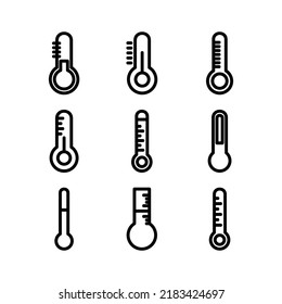 Thermometer-Symbol oder -Logo einzeln auf Zeichen, Vektorgrafik - Sammlung von hochwertigen Vektorsymbol in schwarzem Stil
