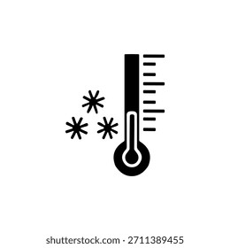 Ícone do termômetro ou logotipo símbolo isolado ilustração vetorial - ícones de vetor de estilo preto de alta qualidade