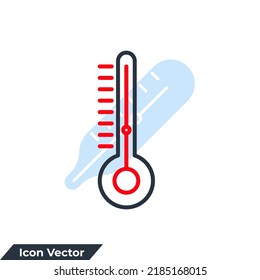thermometer icon logo vector illustration. Measurement symbol template for graphic and web design collection