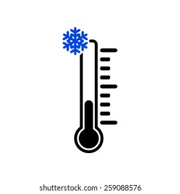 The thermometer icon. Low temperature symbol. Flat Vector illustration