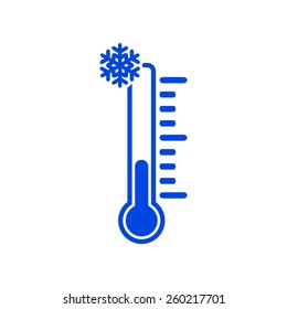 The thermometer icon. Low temperature symbol. Flat Vector illustration