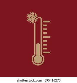 The thermometer icon. Low temperature symbol. Flat Vector illustration