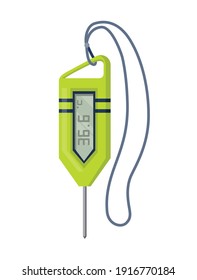 Thermometer icon. Measuring body temperature in vector. Electronic thermometer main prevention coronavirus. Cartoon icon for web design isolated on white background