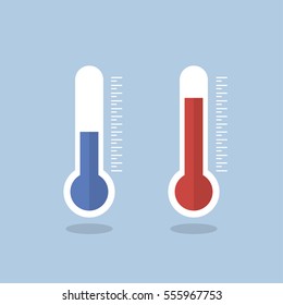 Thermometer icon. Measuring hot and cold temperature