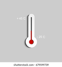 Thermometer icon. Measuring hot and cold temperature