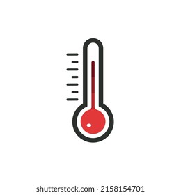 Thermometer Icon Measuring Hot Temperature Stock Vector (Royalty Free ...