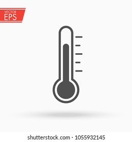 Thermometer Icon with measuring ruler. Simple Sign Of Temperature. Measuring weather indicator element. Meteorology climate control design illustration.